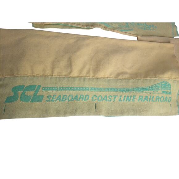 Vintage Seaboard Coastal Railroad Reversible Seatback Headrest Covers Set of 5 - Picture 2 of 9
